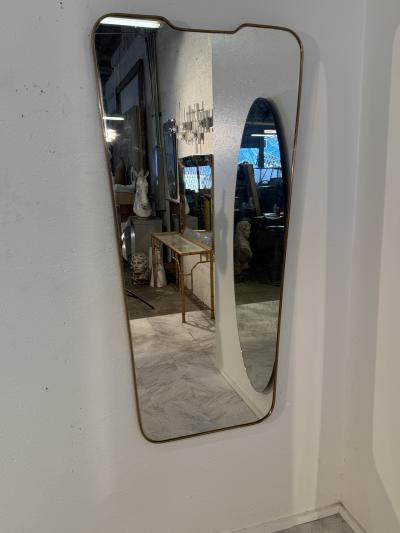 Italian Mid Century Brass Framed Wall Mirrors 1950s