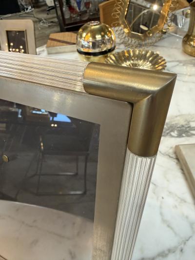 Italian Mid Century Brass and Lucite Picture Frame 1970s