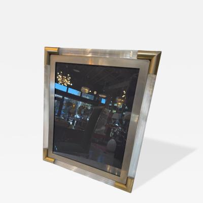 Italian Mid Century Brass and Lucite Picture Frame 1970s