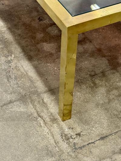 Italian Mid Century Brass and Tortoiseshell Style Coffee Table 1970s