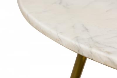 Italian Mid Century Carrera Marble Round Coffee Cocktail Table