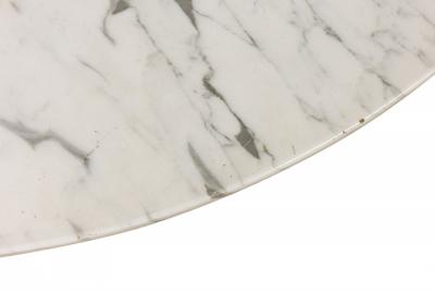Italian Mid Century Carrera Marble Round Coffee Cocktail Table