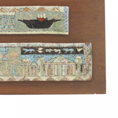 Italian Mid Century Ceramic Panel with 5 Mounted Plaques
