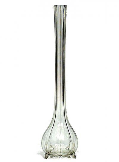 Italian Mid Century Crystal Long Neck Vase