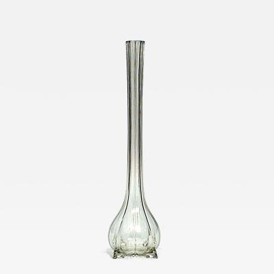 Italian Mid Century Crystal Long Neck Vase