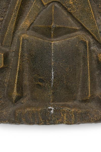 Italian Mid Century Cubist Bronze Wall Plaque