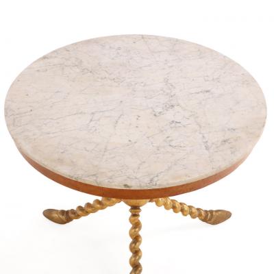 Italian Mid Century Giltwood Marble Center Table