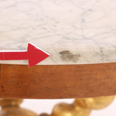 Italian Mid Century Giltwood Marble Center Table
