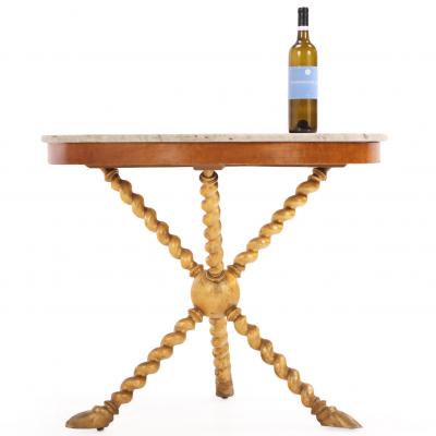 Italian Mid Century Giltwood Marble Center Table