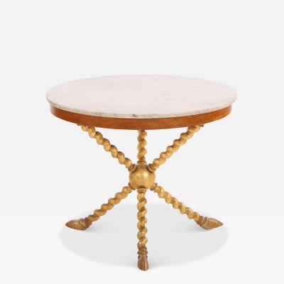 Italian Mid Century Giltwood Marble Center Table