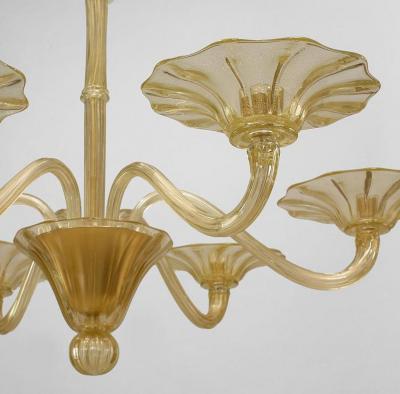 Italian Mid Century Gold Dusted Glass Chandeliers