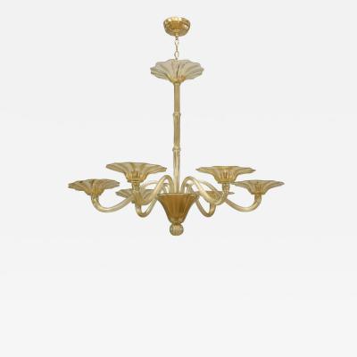 Italian Mid Century Gold Dusted Glass Chandeliers