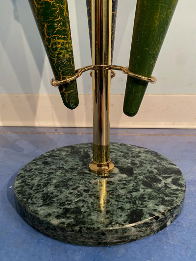 Italian Mid Century Green Color Umbrella Stands Cracked Effect 1950s