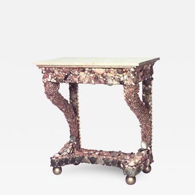 Italian Mid Century Grotto Style Sea Shell Console Table