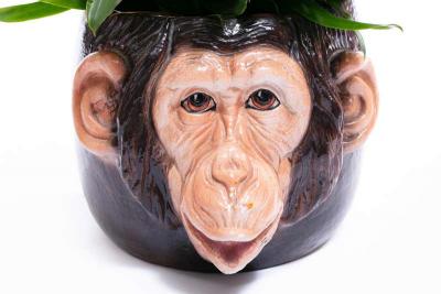 Italian Mid Century Hand Painted Chimpanzee Planter