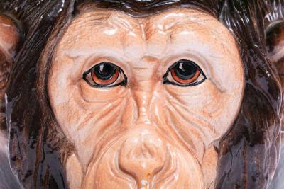 Italian Mid Century Hand Painted Chimpanzee Planter