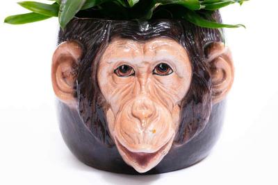 Italian Mid Century Hand Painted Chimpanzee Planter