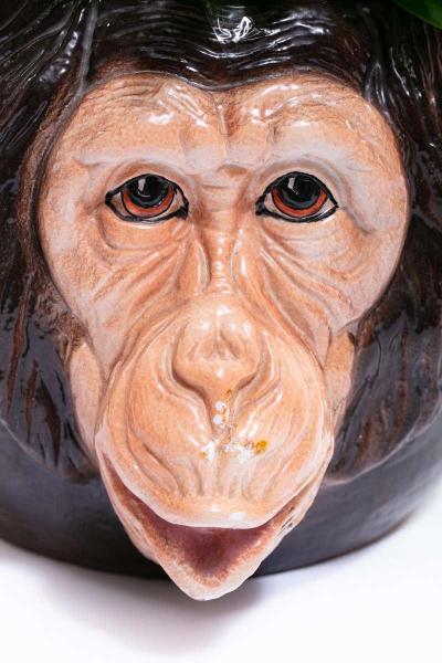 Italian Mid Century Hand Painted Chimpanzee Planter