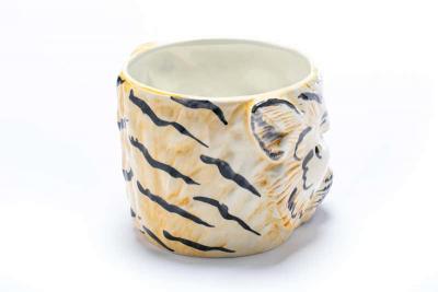 Italian Mid Century Hand Painted Tiger Planter