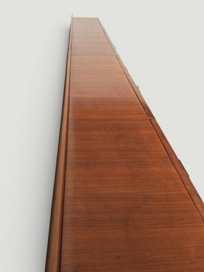 Italian Mid Century Long Suspended Sideboard in Walnut 1950s