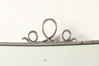Italian Mid Century Mirror with Scroll Crest circa 1950