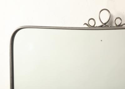 Italian Mid Century Mirror with Scroll Crest circa 1950