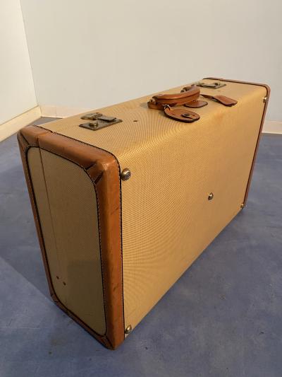 Italian Mid Century Moder Cream Color Luggage or Suitcase 1960