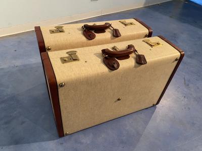 Italian Mid Century Moder Luggages or Suitcases M lange Color Set of Two 1960