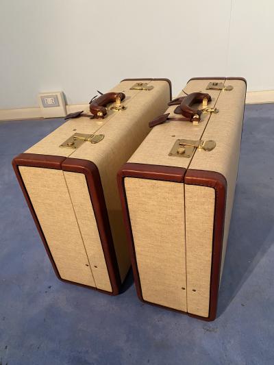 Italian Mid Century Moder Luggages or Suitcases M lange Color Set of Two 1960