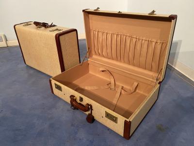 Italian Mid Century Moder Luggages or Suitcases M lange Color Set of Two 1960