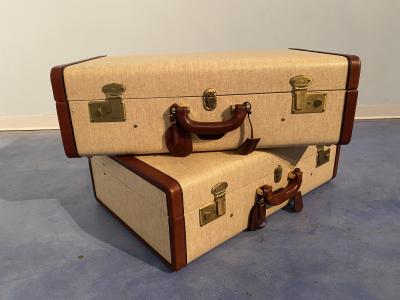 Italian Mid Century Moder Luggages or Suitcases M lange Color Set of Two 1960