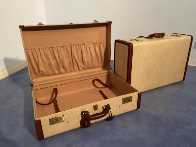 Italian Mid Century Moder Luggages or Suitcases M lange Color Set of Two 1960