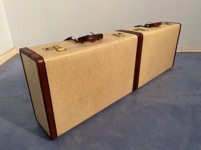 Italian Mid Century Moder Luggages or Suitcases M lange Color Set of Two 1960