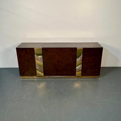 Italian Mid Century Modern Bar Entertainment Cabinet Aldo Tura Style Lacquer