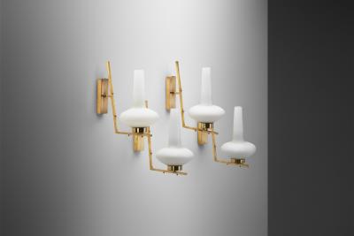 Italian Mid Century Modern Brass Wall Lamps Italy 1950s