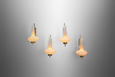 Italian Mid Century Modern Brass Wall Lamps Italy 1950s