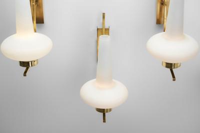 Italian Mid Century Modern Brass Wall Lamps Italy 1950s