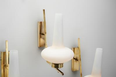 Italian Mid Century Modern Brass Wall Lamps Italy 1950s