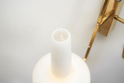 Italian Mid Century Modern Brass and Glass Wall Lamps Italy 1950s