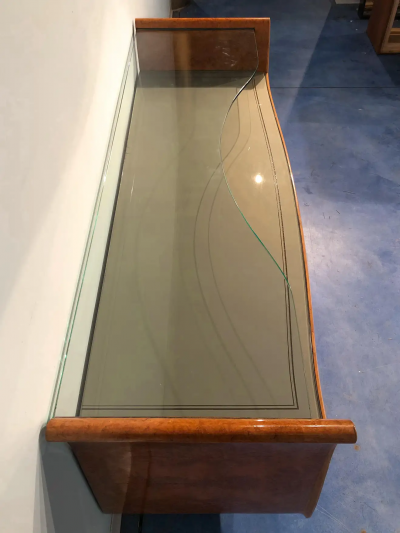 Italian Mid Century Modern Chest of Drawers in Birch Briar Root 1950s