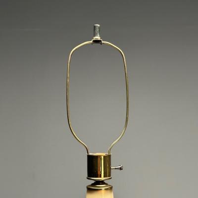 Italian Mid Century Modern Large Table Lamps Gold Glass Brass Italy 1960s