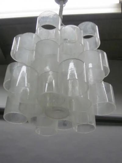 Italian Mid Century Modern Lucite Pendant Suspension Fixture