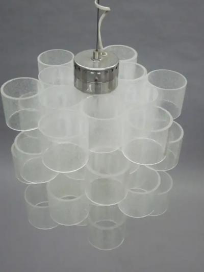 Italian Mid Century Modern Lucite Pendant Suspension Fixture