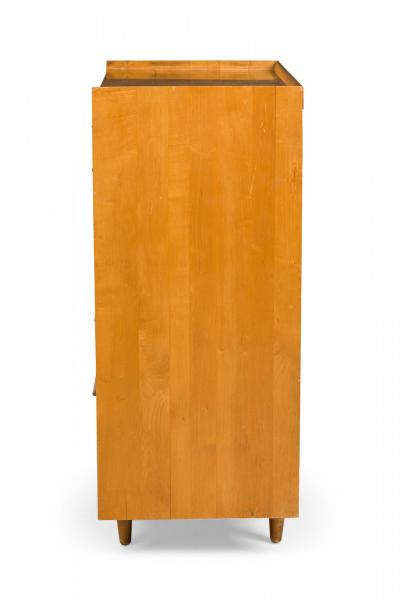 Italian Mid Century Modern Maple 6 Drawer Highboy Chest