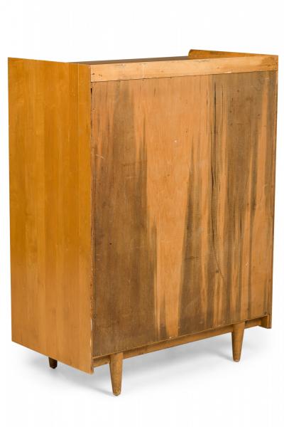 Italian Mid Century Modern Maple 6 Drawer Highboy Chest