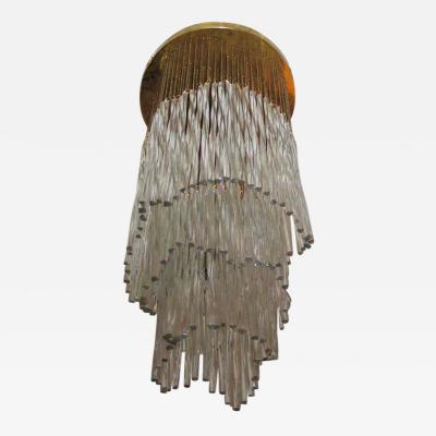 Italian Mid Century Modern Murano Glass Waterfall Chandelier Attr to Venini