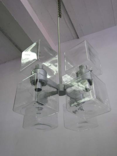 Italian Mid Century Modern Murano Venetian Glass Chandelier 1960