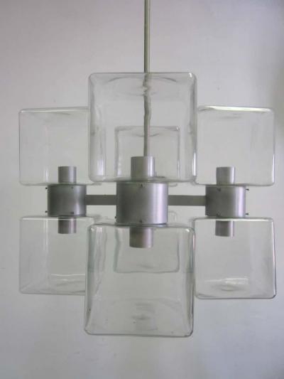 Italian Mid Century Modern Murano Venetian Glass Chandelier 1960