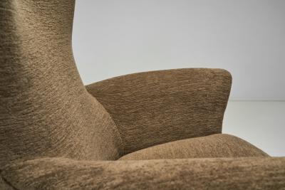 Italian Mid Century Modern Peaked Wingback Armchair Italy ca 1950s