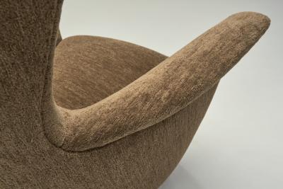 Italian Mid Century Modern Peaked Wingback Armchair Italy ca 1950s